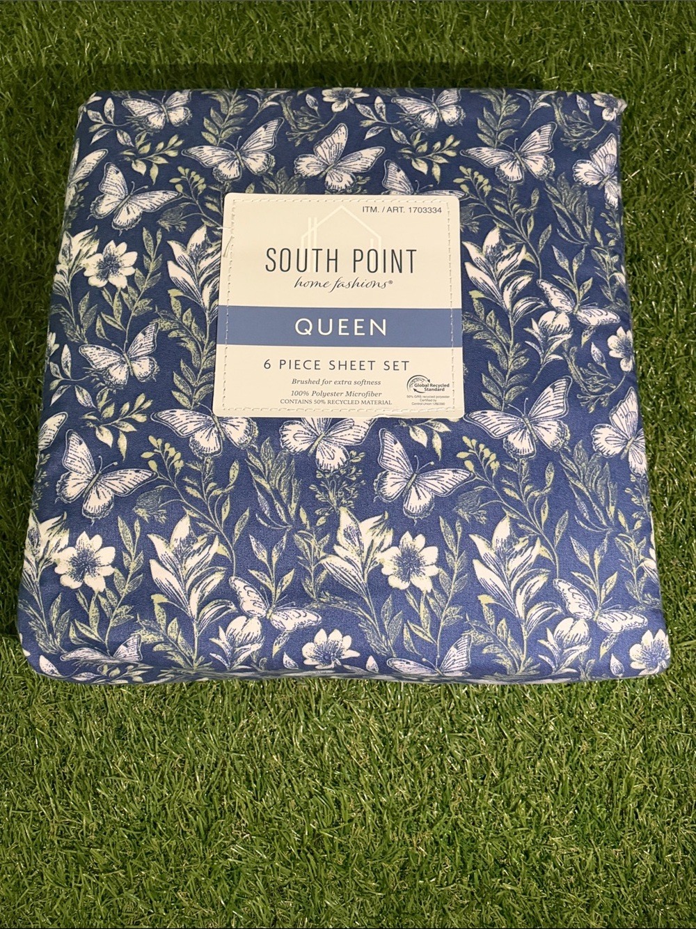 Queen 6-Piece Sheet Set - Navy Blue Floral